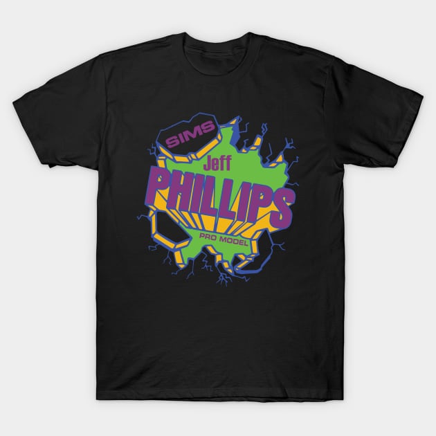 Jeff Phillips Purple Skateboard T-Shirt by zavod44